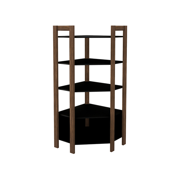 Estante Organizador Armário De Canto Az1020 Mdp Preto/nogal G