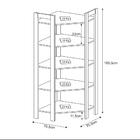 Estante Organizador Armário De Canto Az1020 Mdp Preto/nogal G