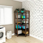 Estante Organizador Armário De Canto Az1020 Mdp Preto/nogal G