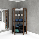 Estante Organizador Armário De Canto Az1020 Mdp Preto/nogal G