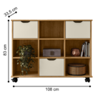 Estante Organizadora Com Rodizios Natal Freijó  Off White Fos