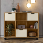 Estante Organizadora Com Rodizios Natal Freijó  Off White Fos