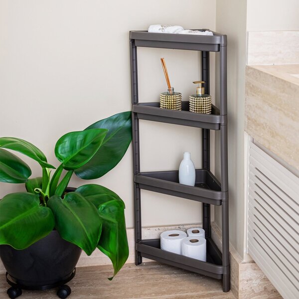 Estante Organizadora Geo Canto 4 Prateleiras Cinza Mushroom