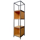 Estante Organizadora Industrial Com Nichos - Ferro Em Preto E