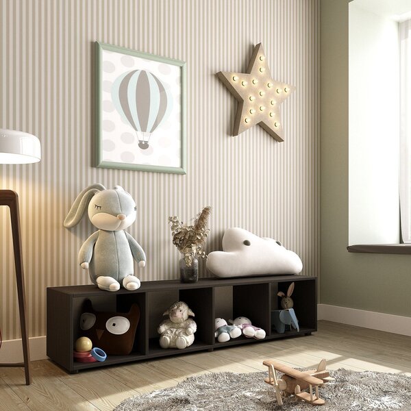 Estante Organizadora Infantil 4 Nichos Clara Yescasa Preto