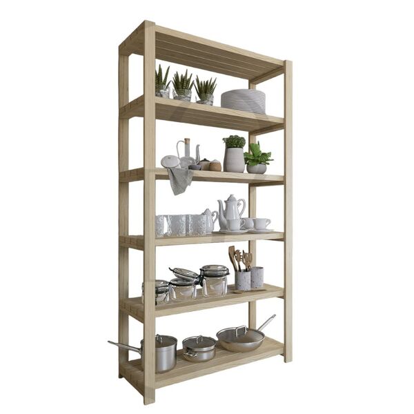 Estante P/ Livros 6 Prateleiras Madeira Pinus Vaso De Plantas