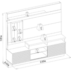 Estante Painel Para Tv 60 Pol Com Led 200cm Dora L06 Carvalho