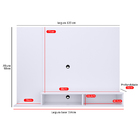 Estante Painel Suspenso TV 48 Polegadas Nicho Organizador Pra