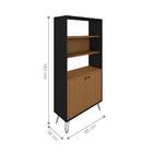 Estante Para Escritório 2 Portas Desio Freijó Preto