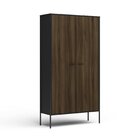 Estante Para Escritório Maiorca 2 Portas Preto / New Avelã