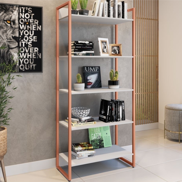 Estante Para Escritório Pero Branco Cobre