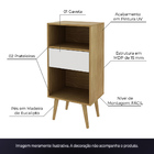 Estante Para Escritório Sala De Estar E1715 Mdp Natural/off W
