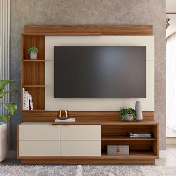 Estante Para Home Theater E Tv Até 60 Polegadas Atlanta 2 Pt