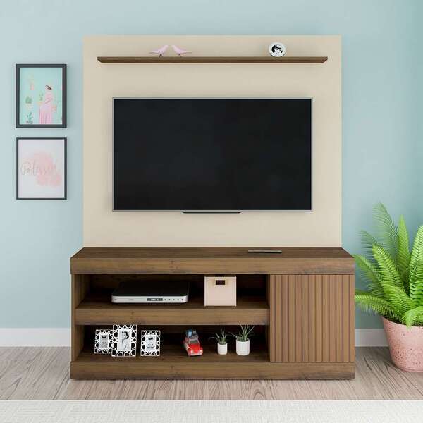 Estante Para Home Theater E Tv Até 60 Polegadas Capri Marrom