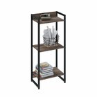 Estante Para Livro Industrial 3 Prateleiras 104cmx45cm Nogal