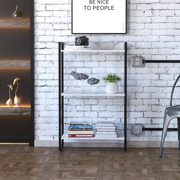 Estante Para Livro Industrial 3 Prateleiras 104cmx60cm Branco