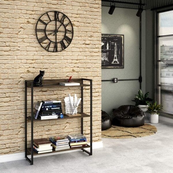 Estante Para Livro Industrial 3 Prateleiras 104cmx80cm Carval