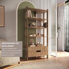 Estante Para Livros 100% Mdf Com 2 Gavetas E 4 Prateleiras El