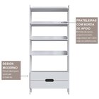 Estante Para Livros 100% Mdf Com 2 Gavetas E 4 Prateleiras El