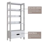 Estante Para Livros 100% Mdf Com 2 Gavetas E 4 Prateleiras El