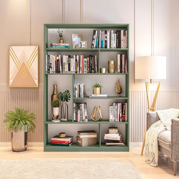 Estante Para Livros 180cmx120cm 4 Prateleiras Seattle Verde