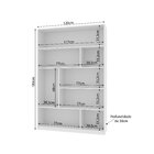 Estante Para Livros 180cmx120cm 5 Prateleiras Seattle Yescasa