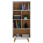 Estante Para Livros 1 Porta 3 Prateleiras Pequim Branco/nogal