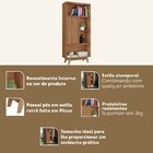 Estante Para Livros 1 Porta 3 Prateleiras Pequim Nogal