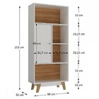 Estante Para Livros 1 Porta 4 Nichos Branco/nogal - Hecol Móv