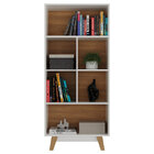 Estante Para Livros 1 Porta 4 Nichos Branco/nogal - Hecol Móv