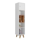 Estante Para Livros 1 Porta Com Nicho Yescasa Branco/nogal