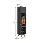 Estante Para Livros 1 Porta Com Nicho Yescasa Grafite/nogal