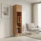 Estante Para Livros 1 Porta Com Nicho Yescasa Nogal