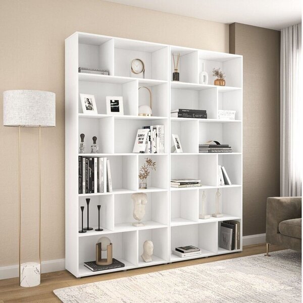 Estante Para Livros 24 Nichos Xangai Branco