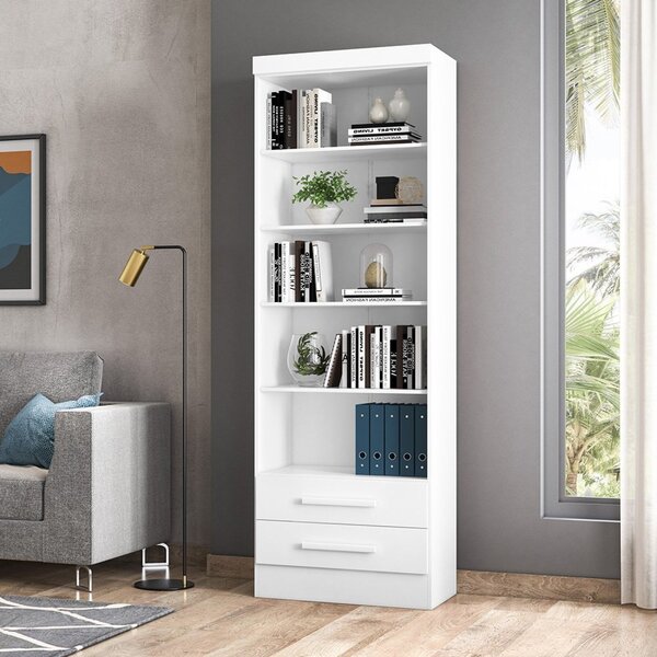 Estante Para Livros 2 Gavetas 183x61,6cm  Branco