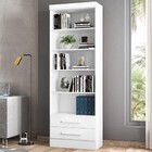 Estante Para Livros 2 Gavetas 4 Prateleiras Branco 3420 - Qmo