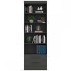 Estante Para Livros 2 Gavetas 4 Prateleiras Chumbo 3420 - Qmo