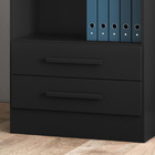 Estante Para Livros 2 Gavetas 4 Prateleiras Preto 3420 - Qmovi