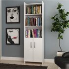 Estante Para Livros 2 Portas 177cmx52cm Espresso Móveis Branco