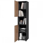 Estante Para Livros 2 Portas 2 Prateleiras Preto/castanho Be