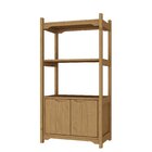 Estante Para Livros 2 Portas 3 Prateleiras Quebec Espresso Mó