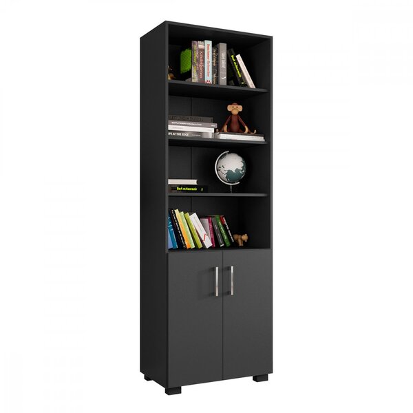 Estante Para Livros 2 Portas 5 Prateleiras Office Leão Móveis