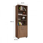 Estante Para Livros 2 Portas 5 Prateleiras Office Leão Móveis