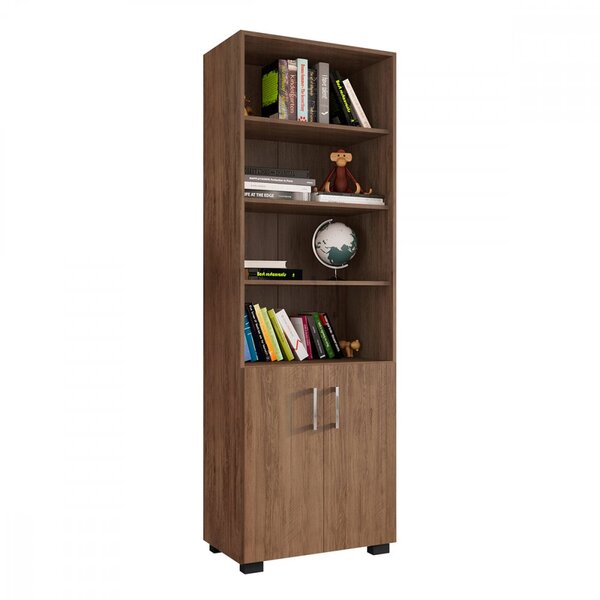 Estante Para Livros 2 Portas 5 Prateleiras Office Leão Móveis