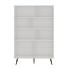 Estante Para Livros 2 Portas 6 Prateleiras Com Pés Retro Em M