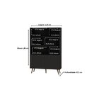 Estante Para Livros 2 Portas 6 Prateleiras Com Pés Retro Em M