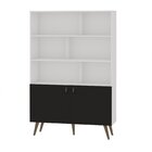 Estante Para Livros 2 Portas 6 Prateleiras Com Pés Retro Em M