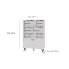 Estante Para Livros 2 Portas 6 Prateleiras Com Pés Retro Em M