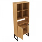 Estante Para Livros 2 Portas Amendoa/preto Me4155 - Tecno Mob