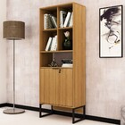 Estante Para Livros 2 Portas Amendoa/preto Me4155 - Tecno Mob